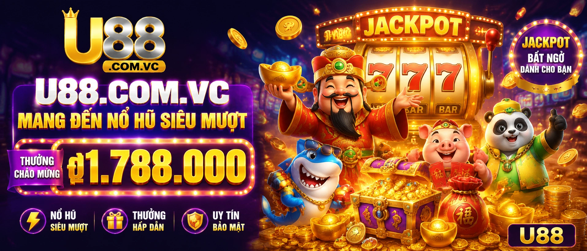 Khu Nổ Hũ U88 hiển thị các lựa chọn máy và bố cục danh mục